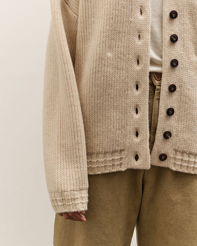 7115 by Szeki Chunky Collared Cardigan, Antique White