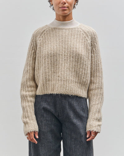 7115 by Szeki Chunky Cropped Sweater, Light Taupe