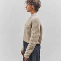 7115 by Szeki Chunky Cropped Sweater, Light Taupe