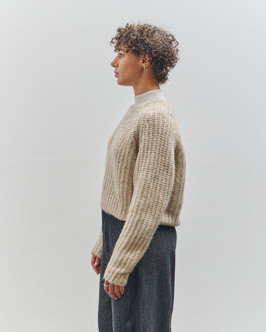 7115 by Szeki Chunky Cropped Sweater, Light Taupe