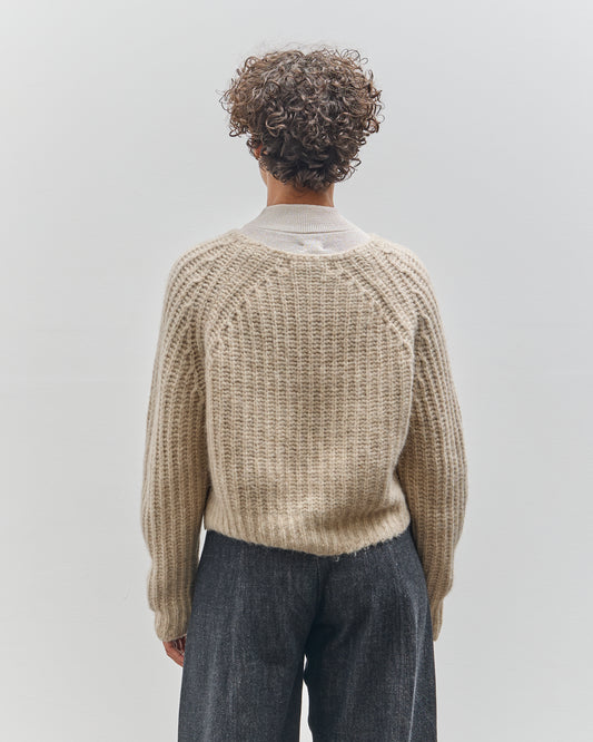 7115 by Szeki Chunky Cropped Sweater, Light Taupe