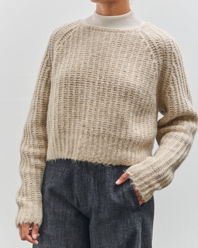 7115 by Szeki Chunky Cropped Sweater, Light Taupe