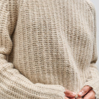 7115 by Szeki Chunky Cropped Sweater, Light Taupe