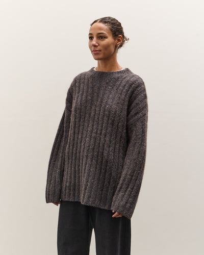 7115 by Szeki Chunky Mockneck Sweater, Dark Plum