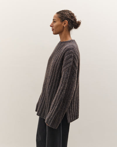 7115 by Szeki Chunky Mockneck Sweater, Dark Plum