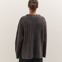 7115 by Szeki Chunky Mockneck Sweater, Dark Plum