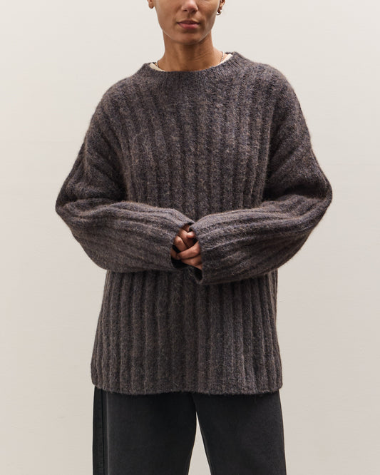 7115 by Szeki Chunky Mockneck Sweater, Dark Plum
