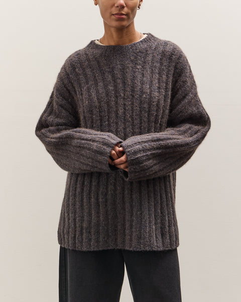 7115 by Szeki Chunky Mockneck Sweater, Dark Plum – Glasswing
