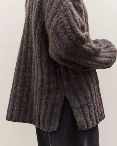 7115 by Szeki Chunky Mockneck Sweater, Dark Plum