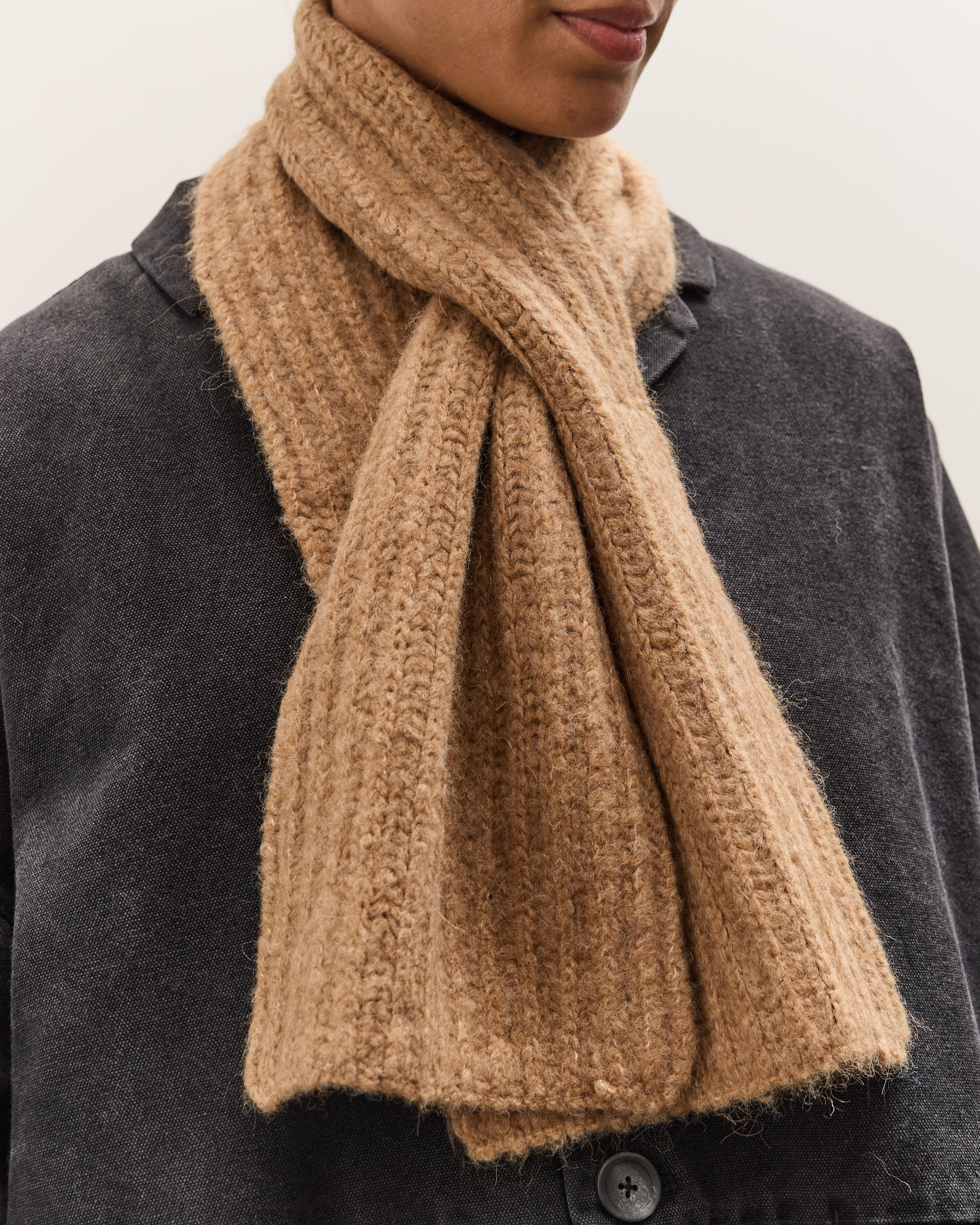 7115 by Szeki Cross Scarf, Caramel Brown – Glasswing
