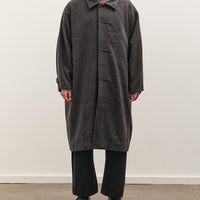 7115 by Szeki Cuffed Wool Coat Unisex, Heathered Taupe