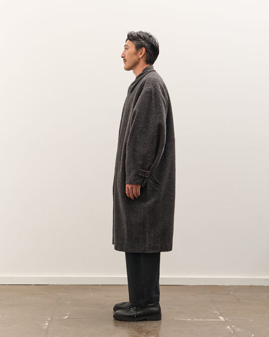 7115 by Szeki Cuffed Wool Coat Unisex, Heathered Taupe