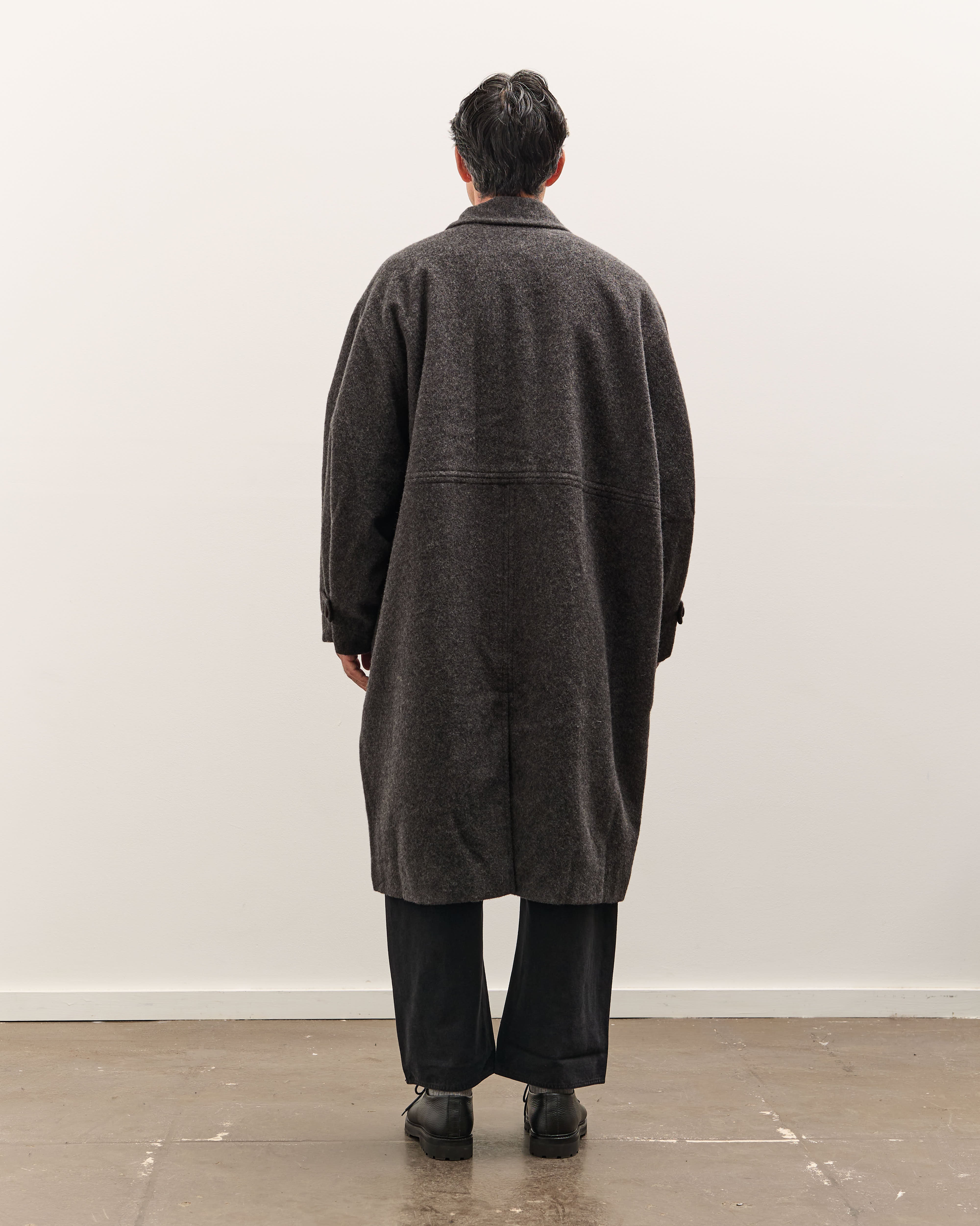 7115 by Szeki Cuffed Wool Coat Unisex, Heathered Taupe – Glasswing