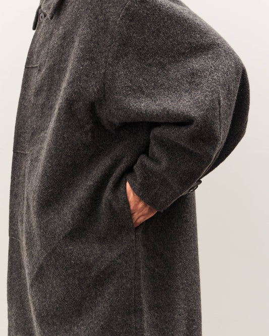 7115 by Szeki Cuffed Wool Coat Unisex, Heathered Taupe