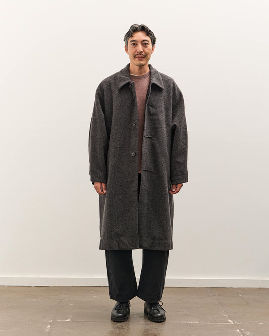 7115 by Szeki Cuffed Wool Coat Unisex, Heathered Taupe