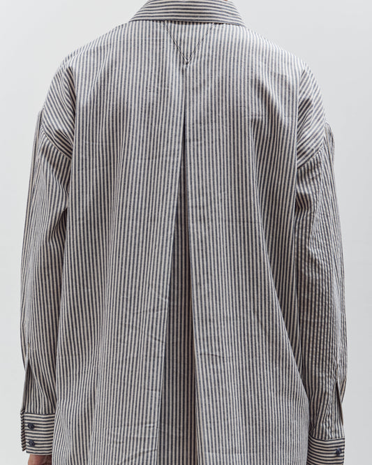 7115 by Szeki Striped Dolman Maxi, Navy Stripes