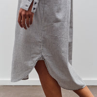 7115 by Szeki Striped Dolman Maxi, Navy Stripes