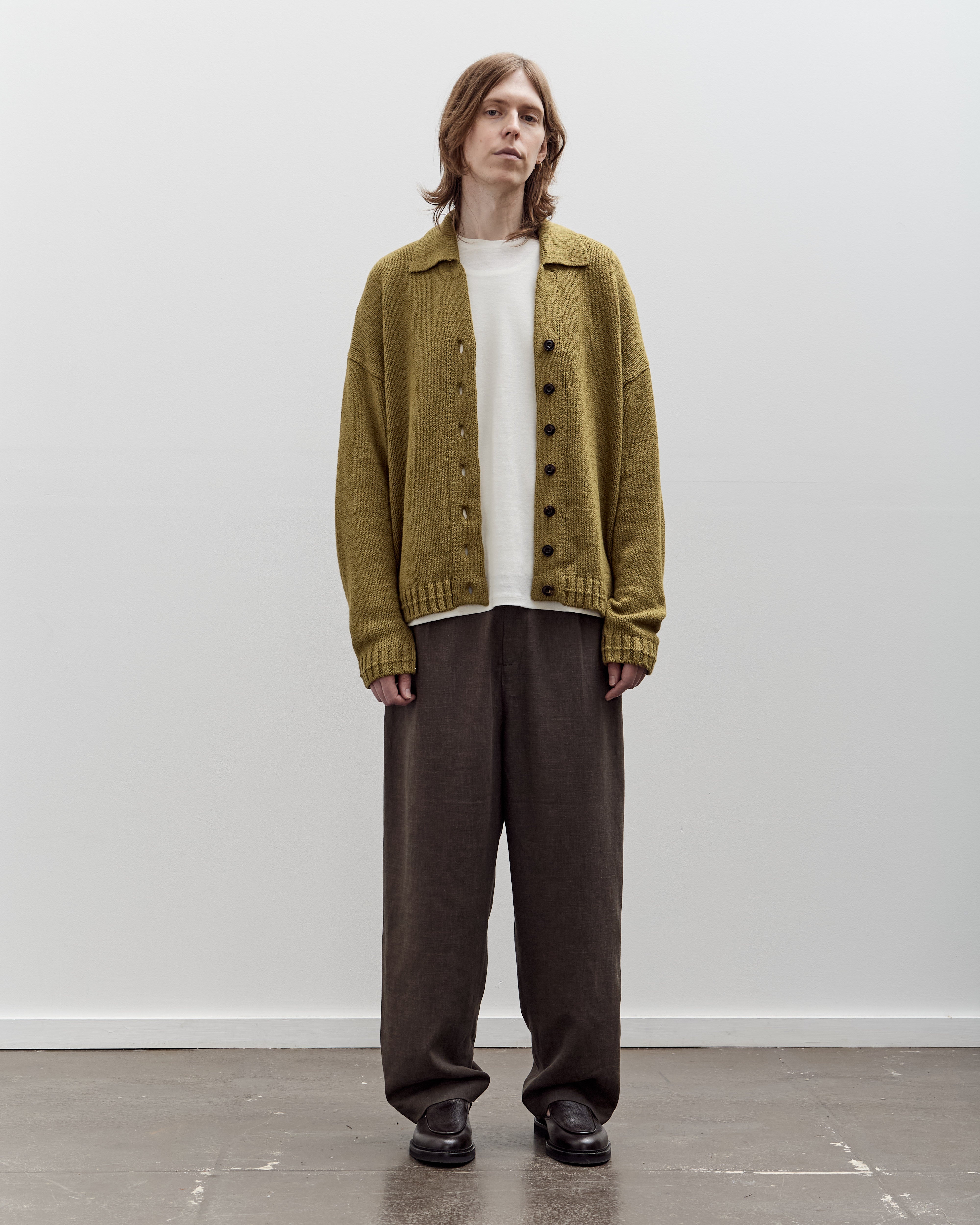 7115 by Szeki Elastic Drop Crotch Trousers, Olive Gray – Glasswing