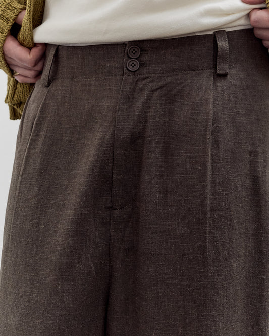 7115 by Szeki Elastic Drop Crotch Trousers, Olive Gray