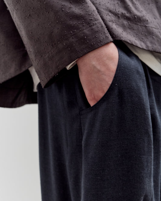 7115 by Szeki Elastic Panel Barrel Trouser, Navy Black