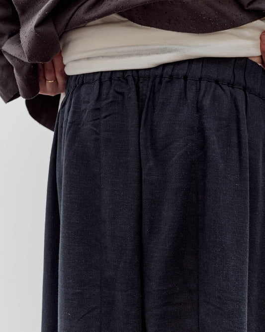 7115 by Szeki Elastic Panel Barrel Trouser, Navy Black