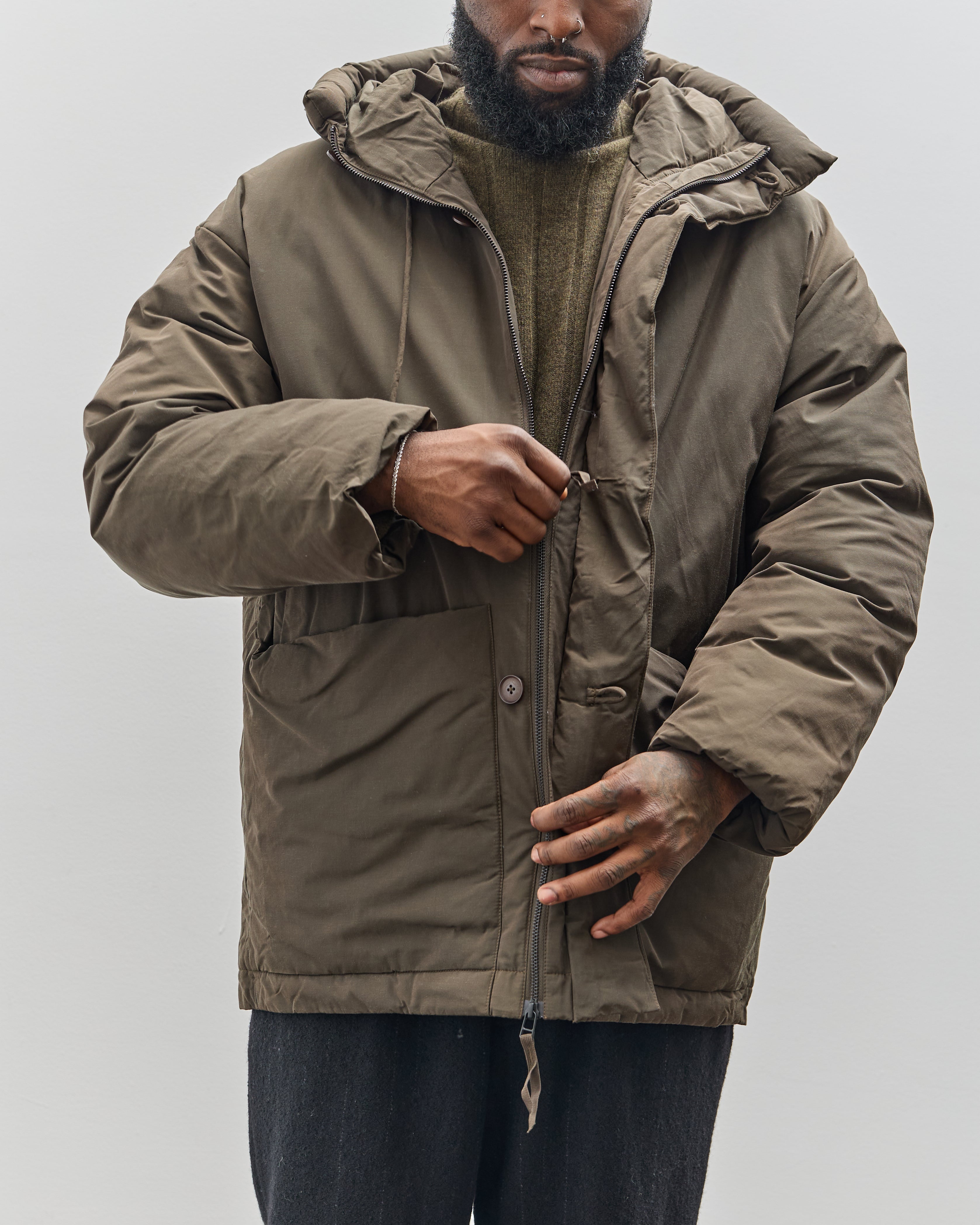 7115 by Szeki Unisex Hooded Puffer, Olive – Glasswing