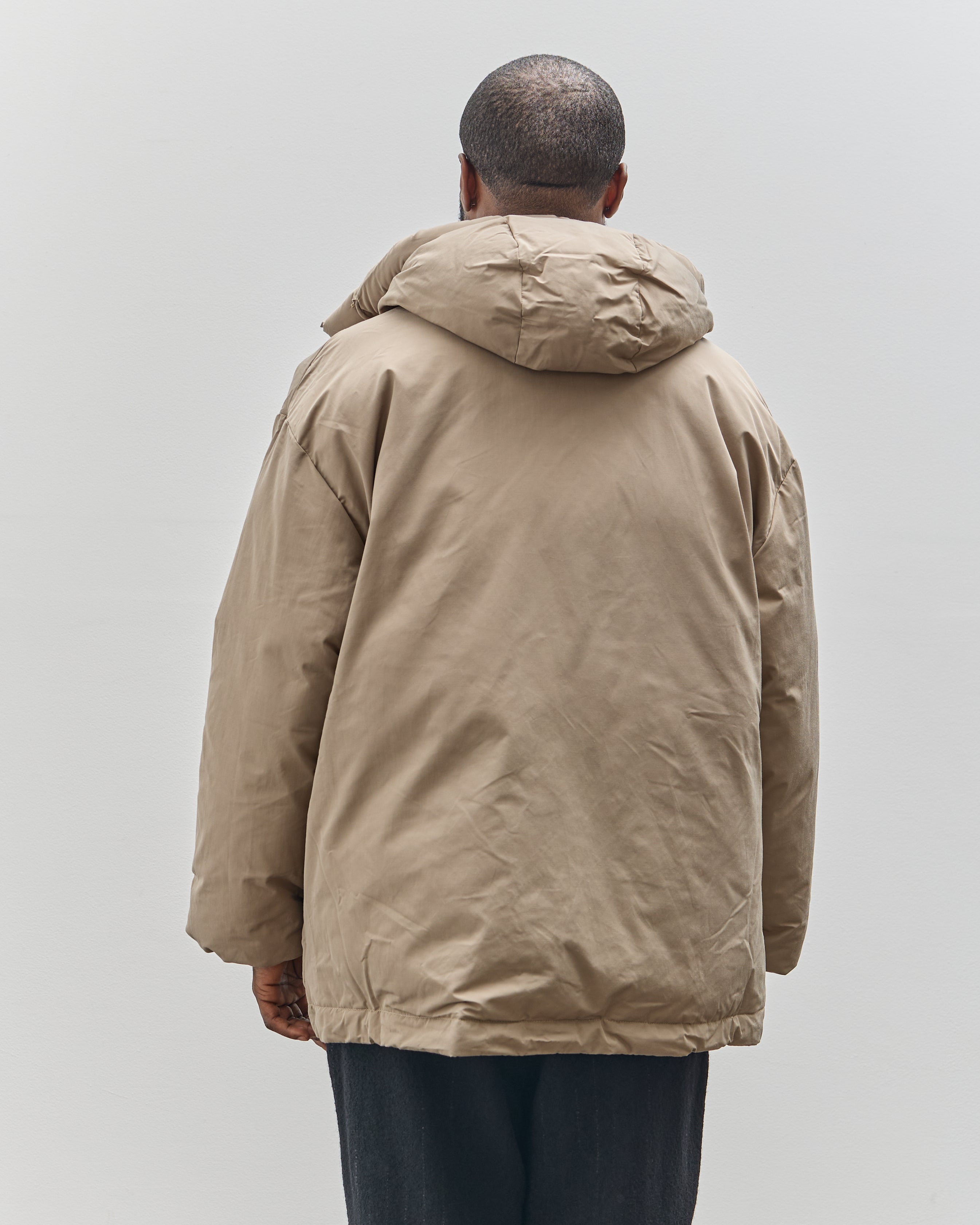 7115 by Szeki Unisex Hooded Puffer, Taupe – Glasswing