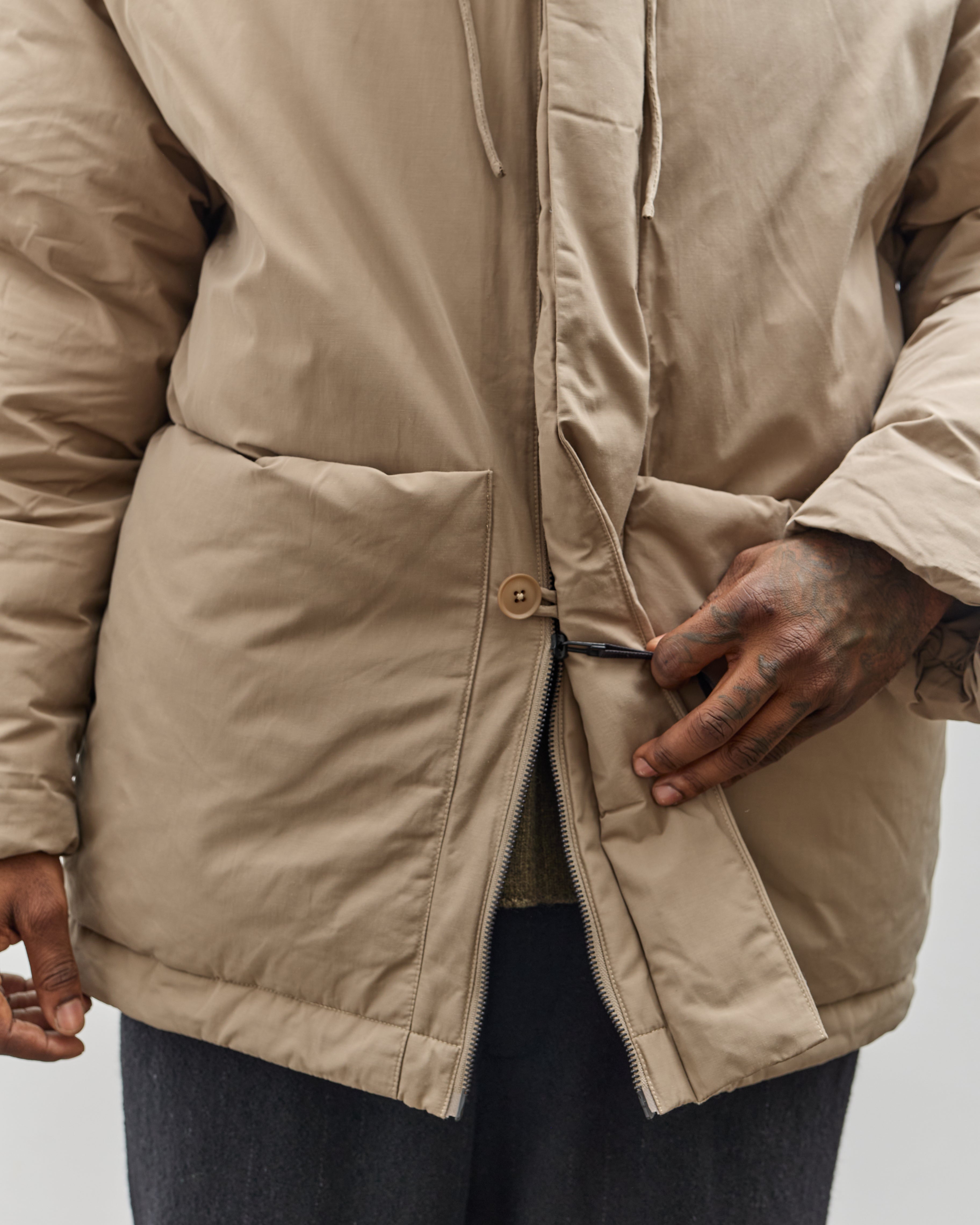 7115 by Szeki Unisex Hooded Puffer, Taupe – Glasswing