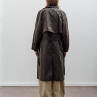 7115 by Szeki Long Rain Trench Unisex, Waxed Edition, Deep Olive