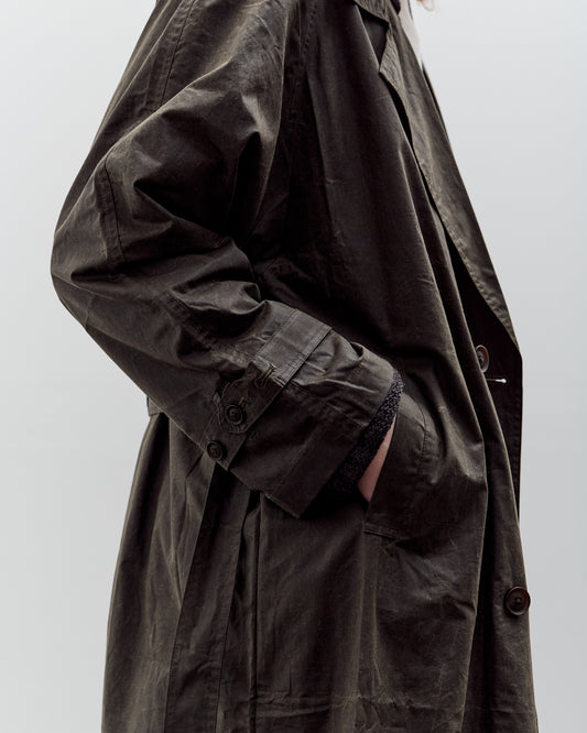 7115 by Szeki Long Rain Trench Unisex, Waxed Edition, Deep Olive