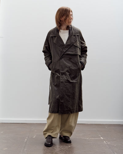 7115 by Szeki Long Rain Trench Unisex, Waxed Edition, Deep Olive