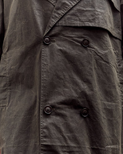 7115 by Szeki Long Rain Trench Unisex, Waxed Edition, Deep Olive
