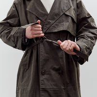 7115 by Szeki Long Rain Trench Unisex, Waxed Edition, Deep Olive