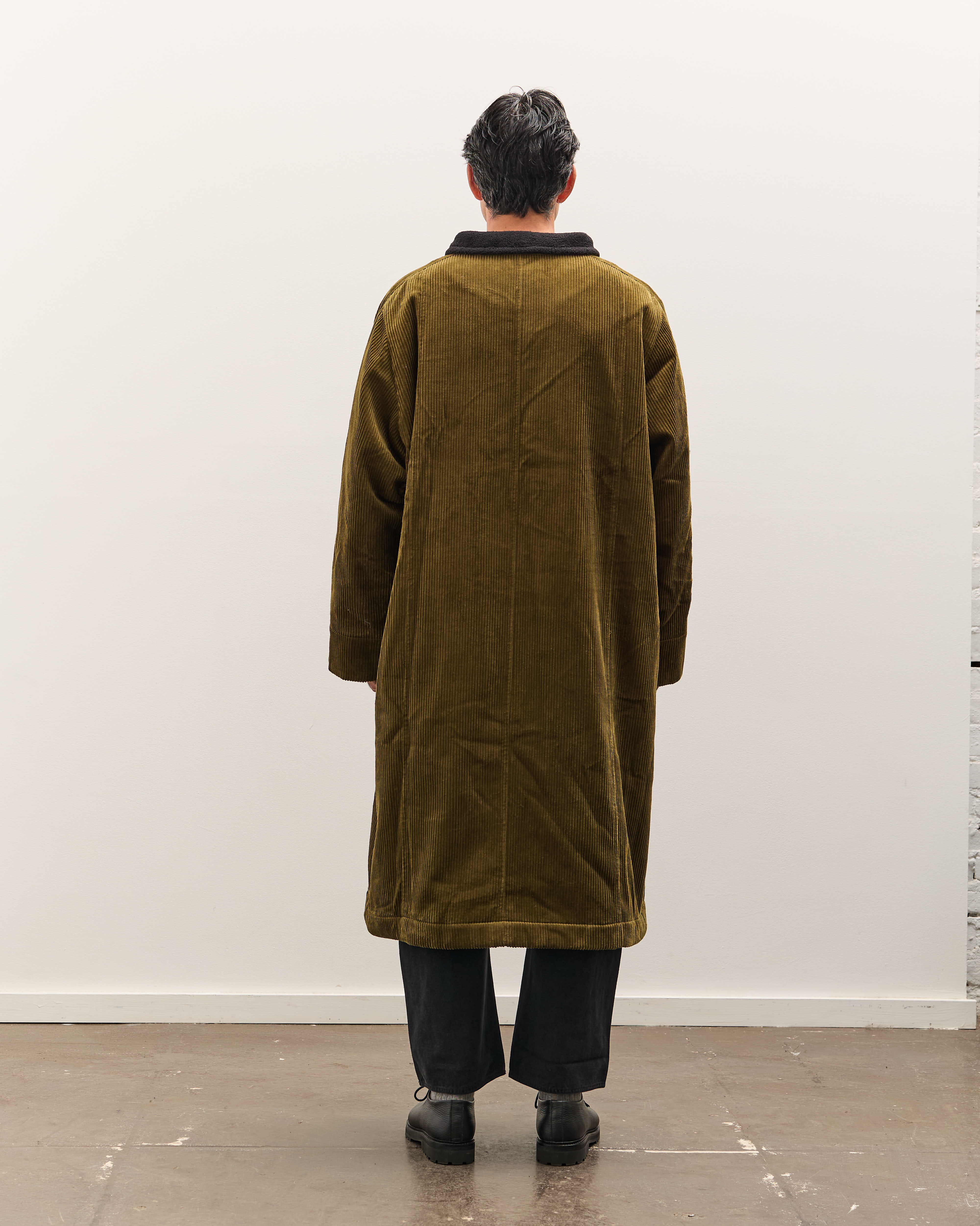 7115 by Szeki Padded Corduroy Fleece Coat Unisex, Deep Olive