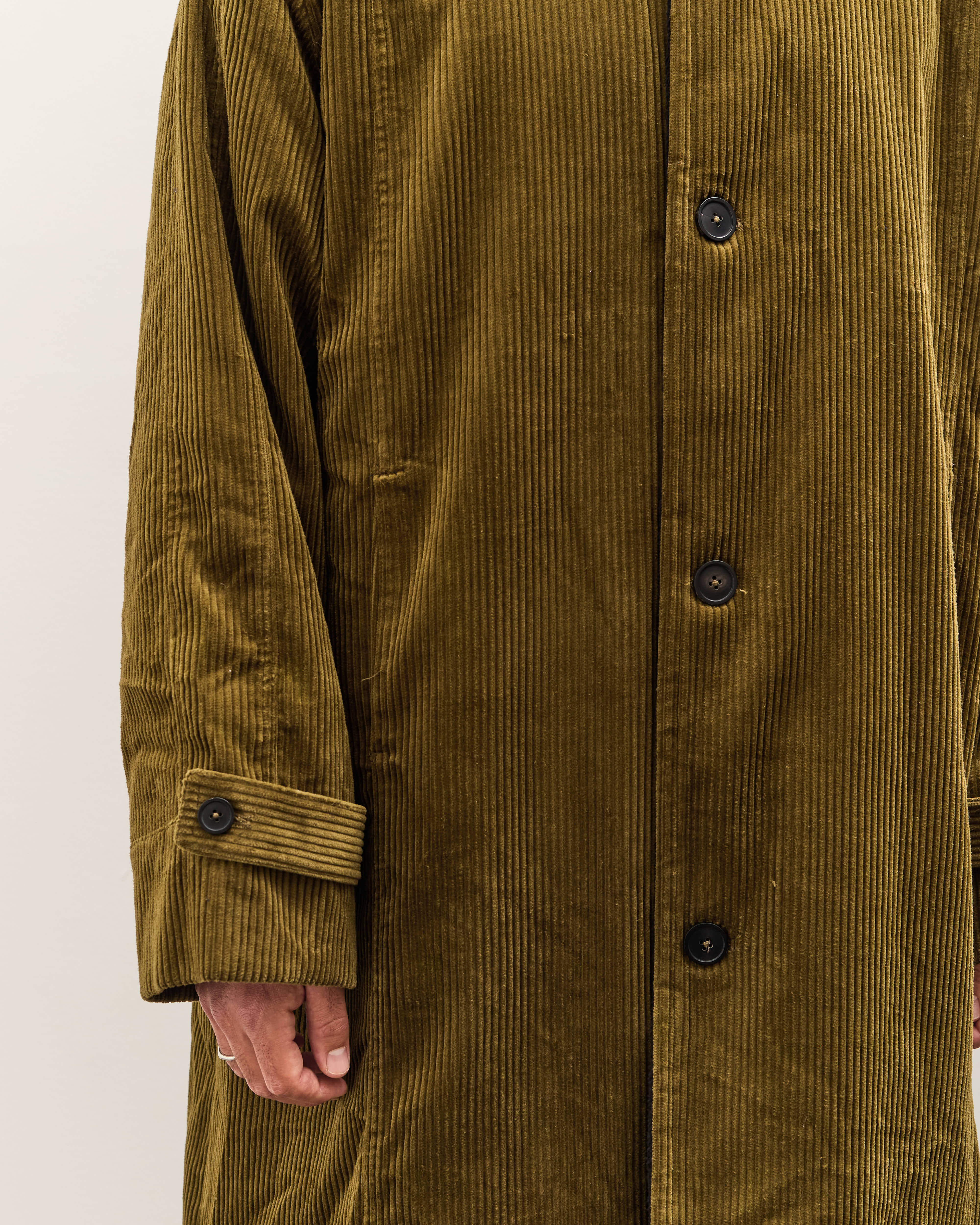 7115 by Szeki Padded Corduroy Fleece Coat Unisex, Deep Olive