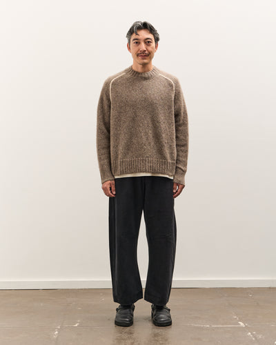 7115 by Szeki Rolled Seamed Pullover, Light Umber