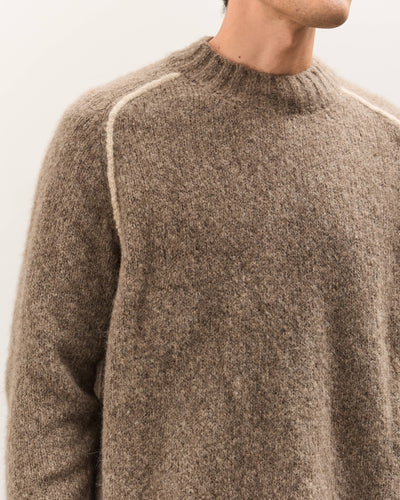 7115 by Szeki Rolled Seamed Pullover, Light Umber