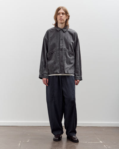 7115 by Szeki Signature Panel Pockets Jacket Unisex, Washed Black