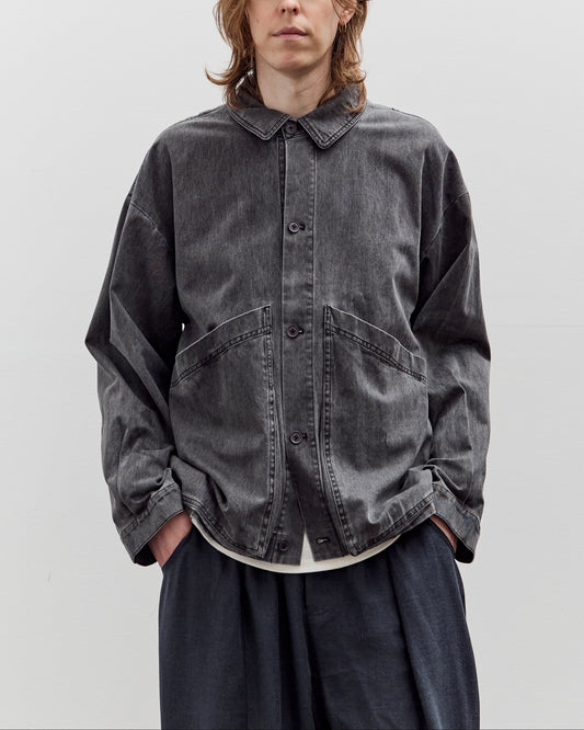7115 by Szeki Signature Panel Pockets Jacket Unisex, Washed Black