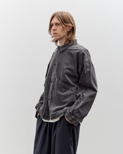7115 by Szeki Signature Panel Pockets Jacket Unisex, Washed Black