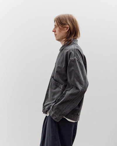 7115 by Szeki Signature Panel Pockets Jacket Unisex, Washed Black