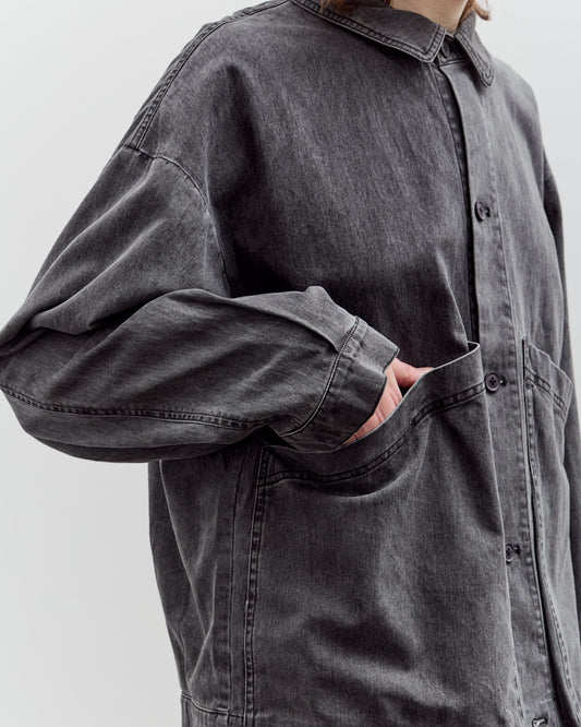 7115 by Szeki Signature Panel Pockets Jacket Unisex, Washed Black