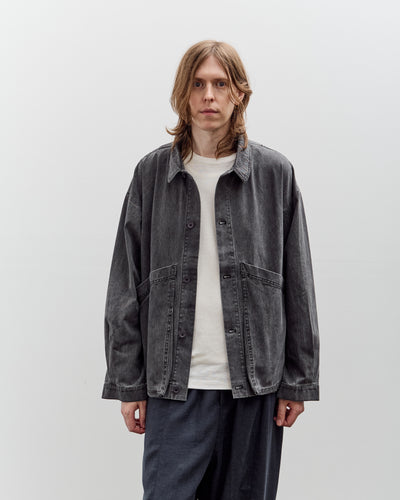7115 by Szeki Signature Panel Pockets Jacket Unisex, Washed Black