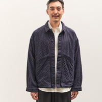 7115 by Szeki Signature Panel Pockets Shirt Jacket Unisex, Navy