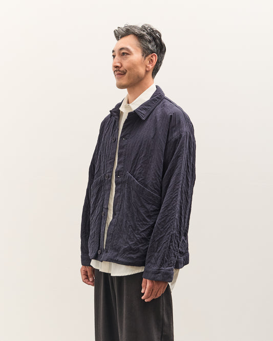 7115 by Szeki Signature Panel Pockets Shirt Jacket Unisex, Navy