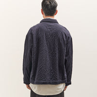 7115 by Szeki Signature Panel Pockets Shirt Jacket Unisex, Navy