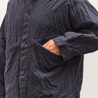 7115 by Szeki Signature Panel Pockets Shirt Jacket Unisex, Navy