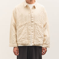 7115 by Szeki Signature Panel Pockets Shirt Jacket Unisex, Bone