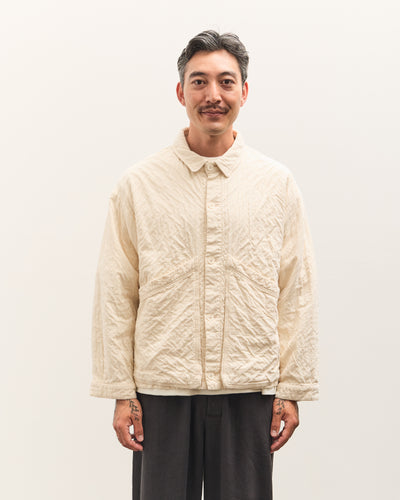 7115 by Szeki Signature Panel Pockets Shirt Jacket Unisex, Bone