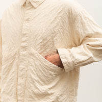 7115 by Szeki Signature Panel Pockets Shirt Jacket Unisex, Bone